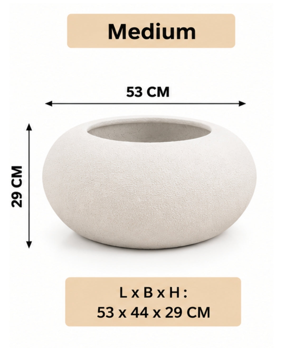 Modern PebbleForm FRP Medium Planter