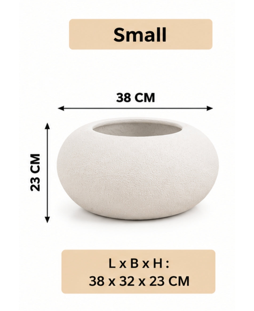 Modern Pebble Form FRP Small Planter
