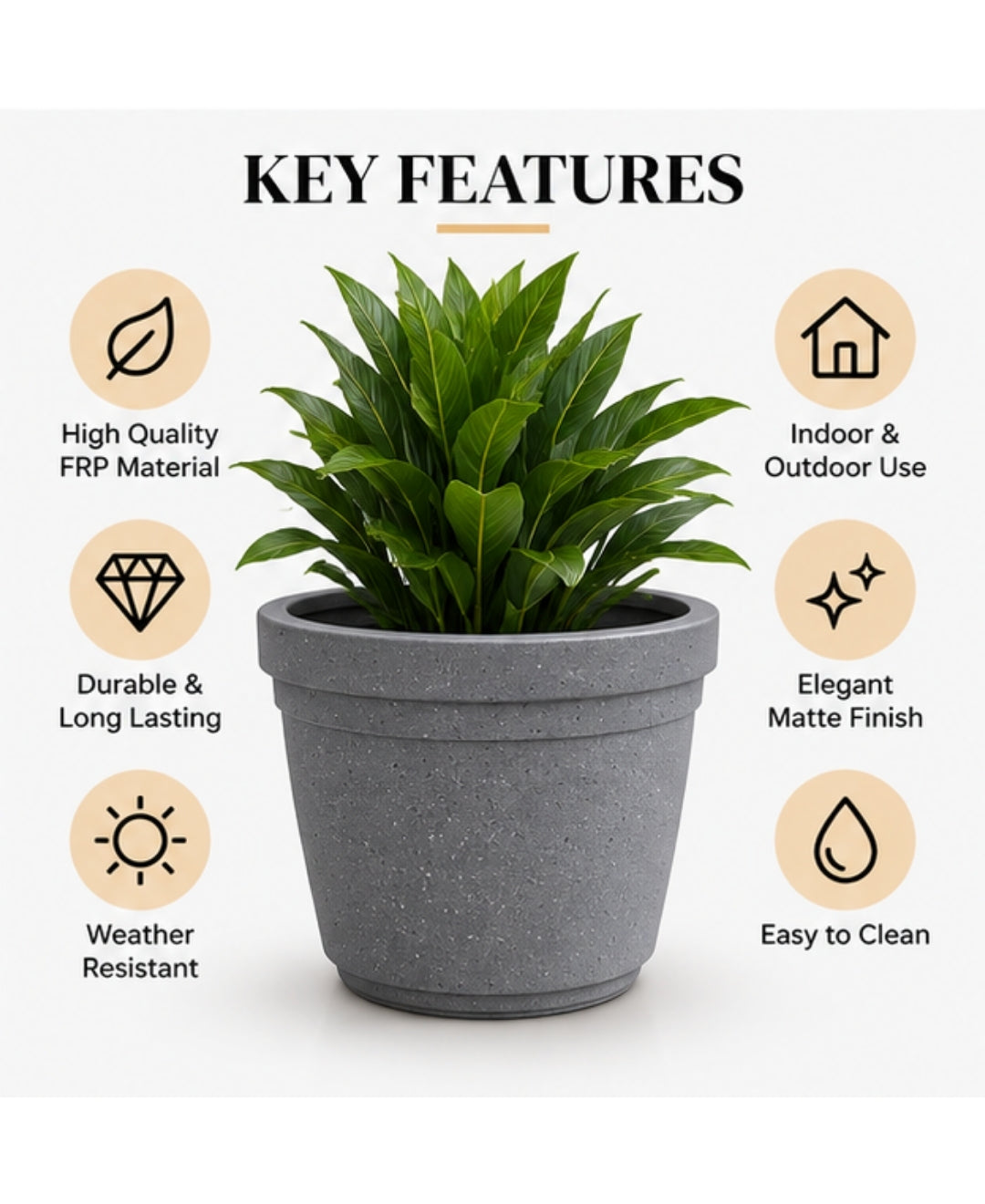 Modern Speckled Grey Small Planter
