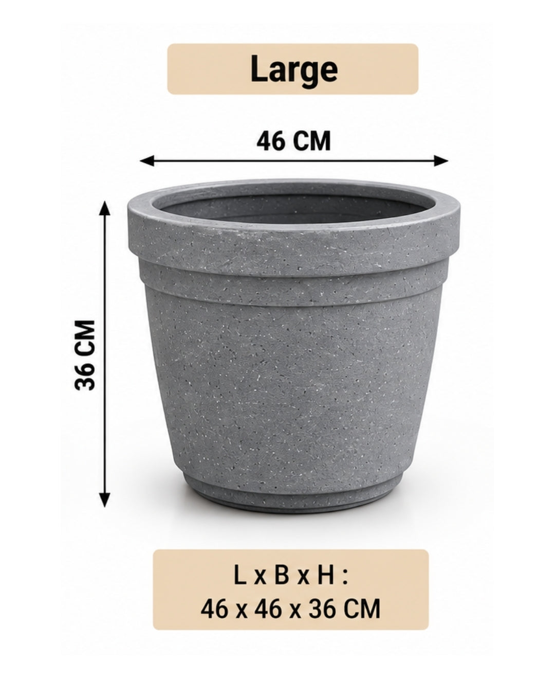 Modern Speckled Grey Large Planter