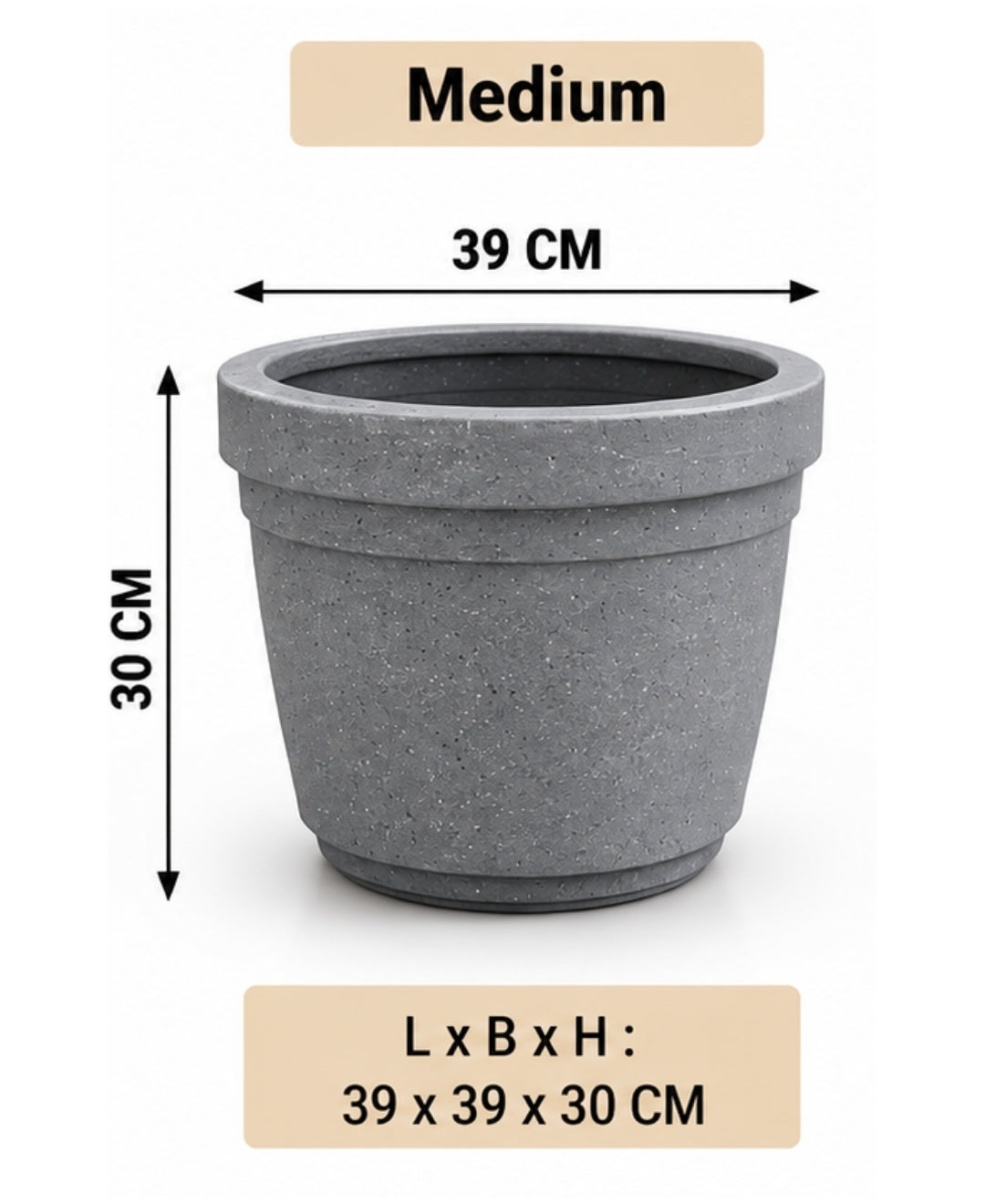 Modern Speckled Grey Medium Planter