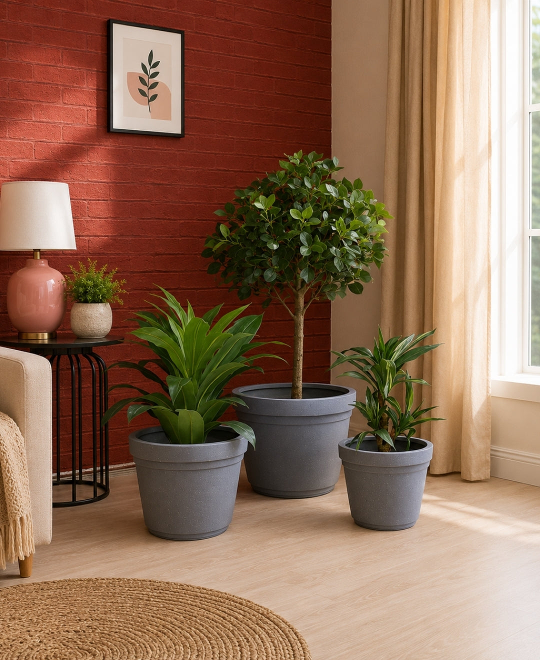 Modern Speckled Grey Medium Planter