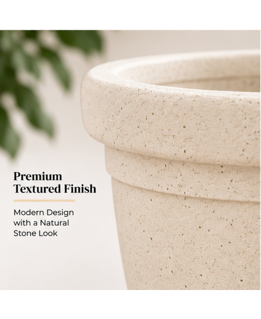 Modern Speckled Ivory Tapered Small Planter