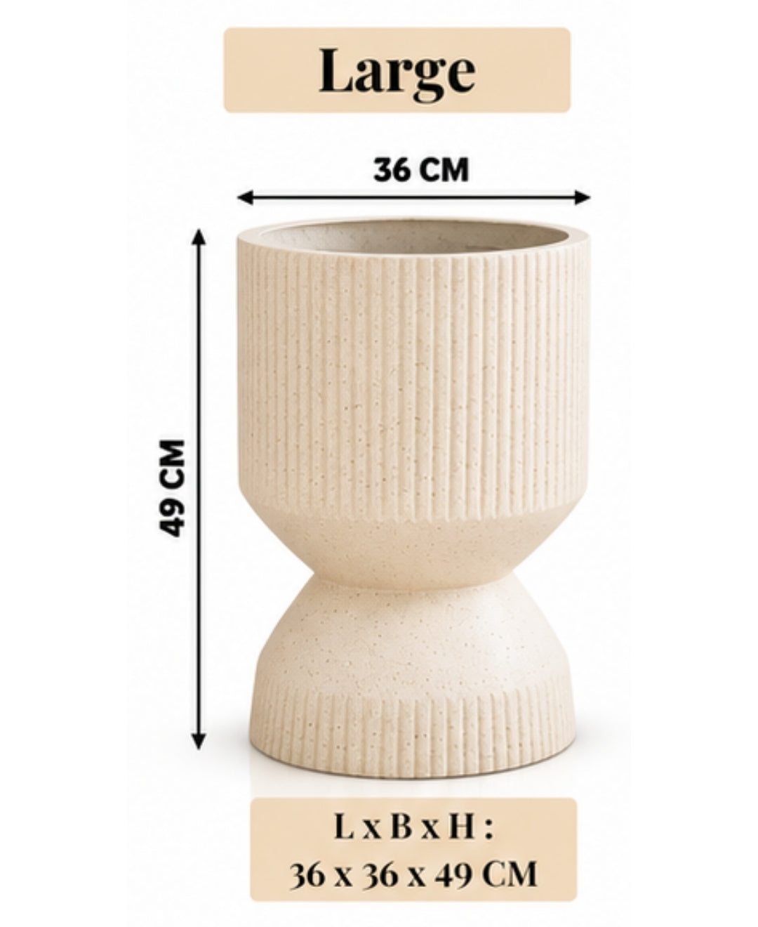 Textured Modern Stone Finish Large Planter