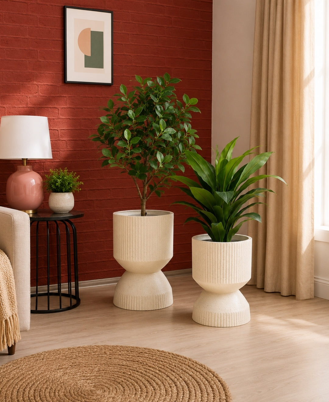 Textured Modern Stone Finish Large Planter