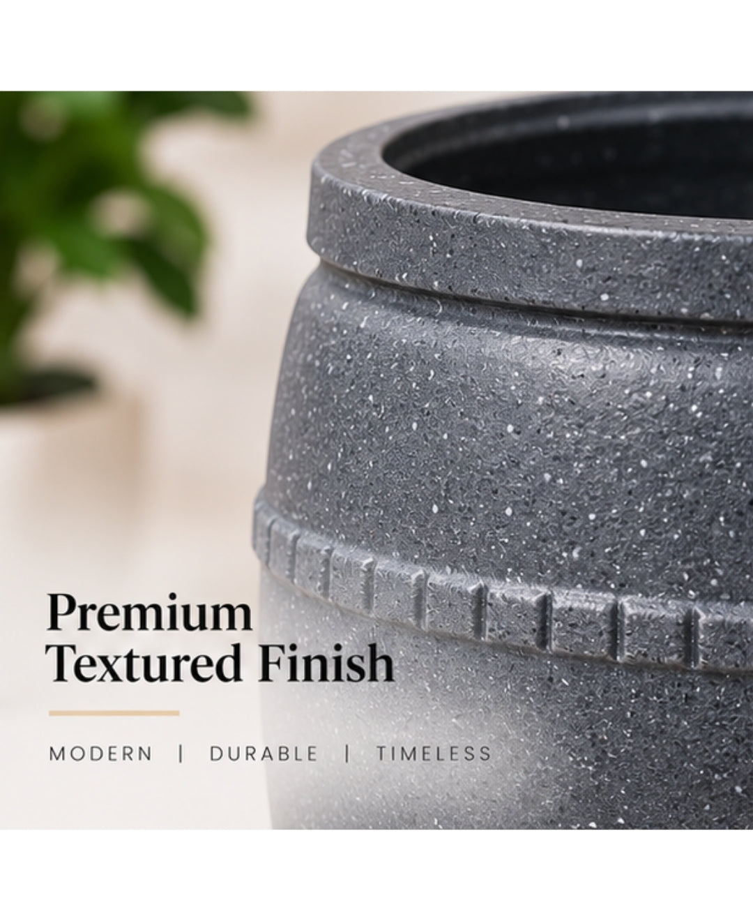 Classic Speckled Grey Decorative Medium Planter