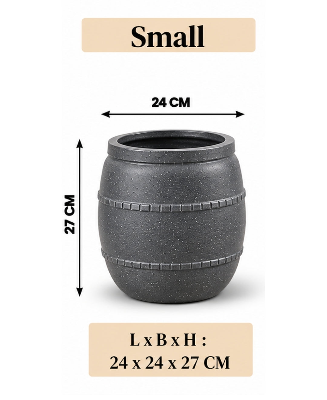 Classic Speckled Grey Decorative Small Planter