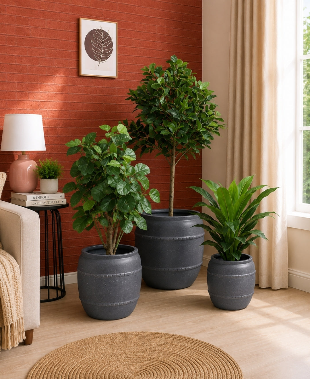 Classic Speckled Grey Decorative Medium Planter