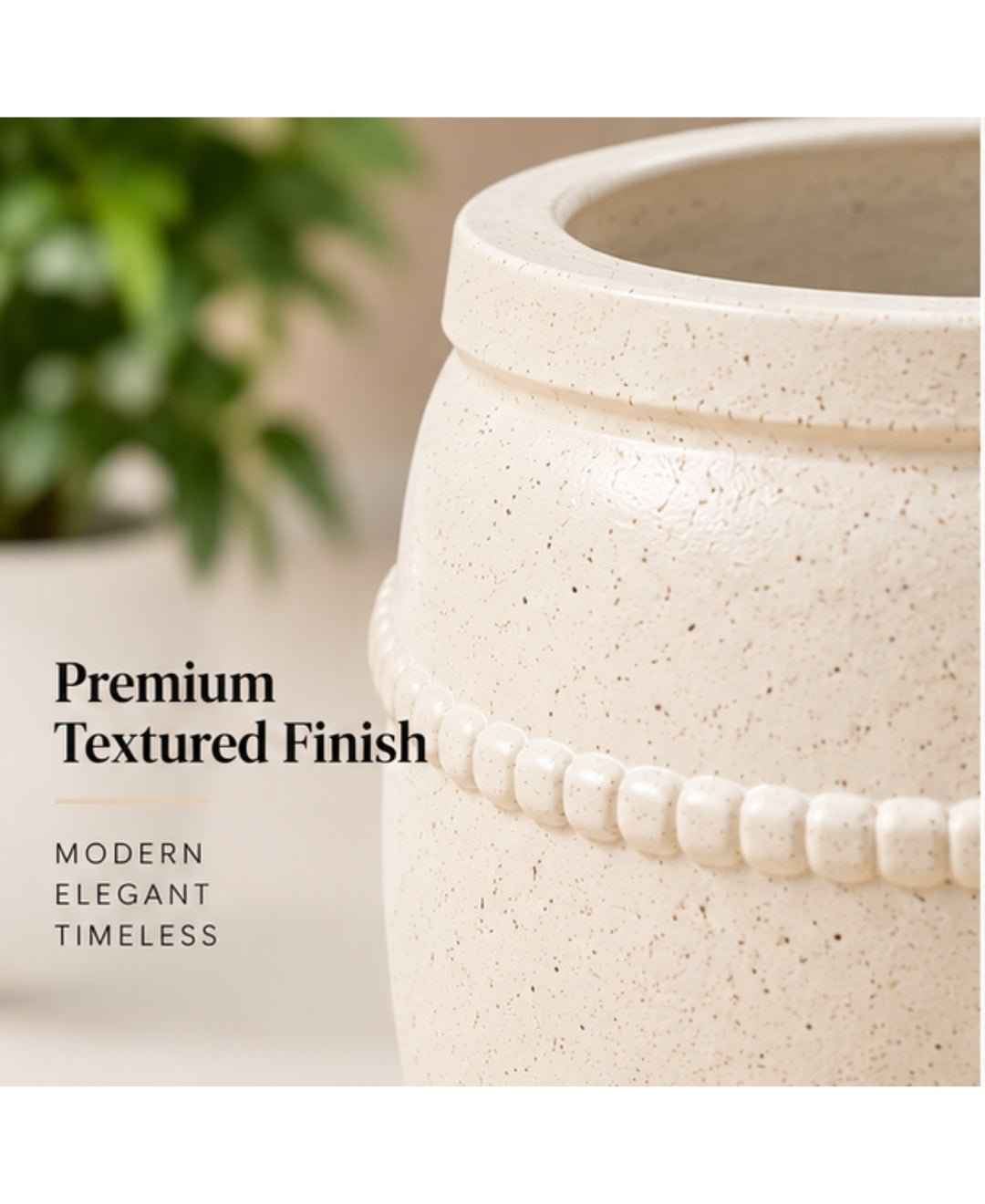 Rustic Speckled Ivory Decorative Small Planter