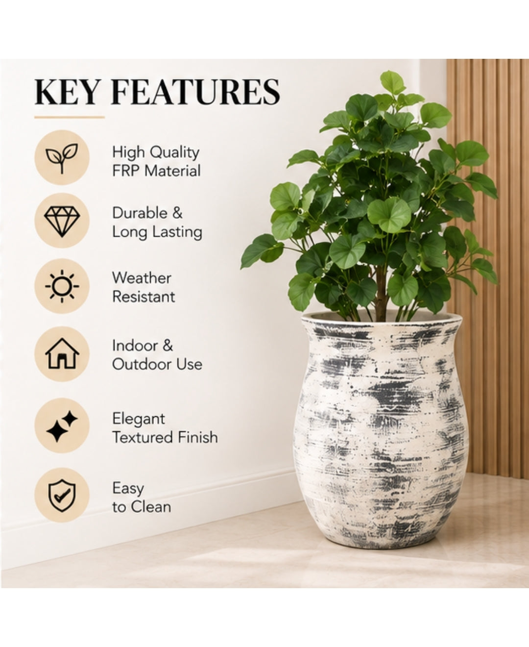 Classic Ivory Urn‑Style Decorative Small Planter