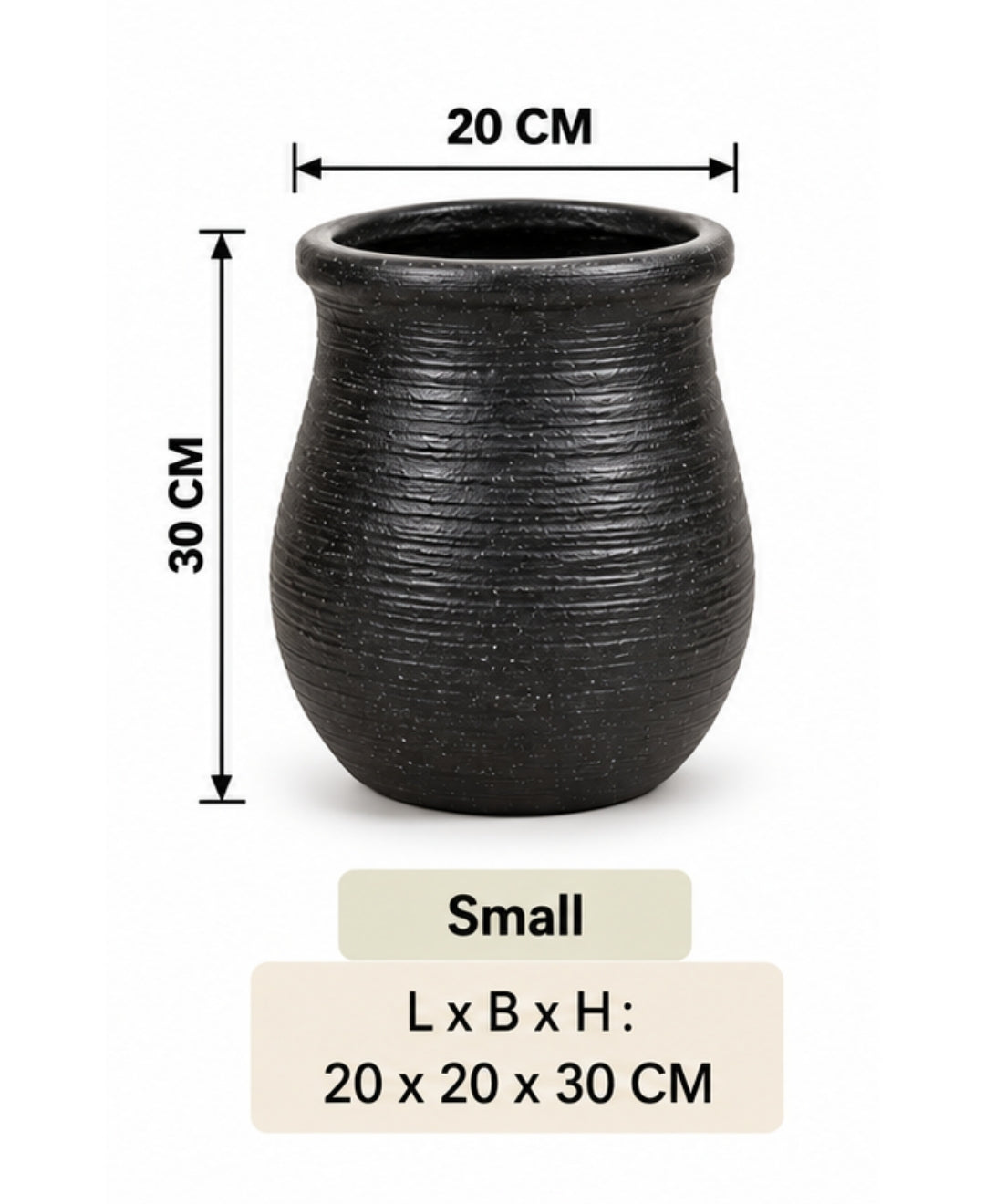 Classic Black Urn Style Decorative Small Planter