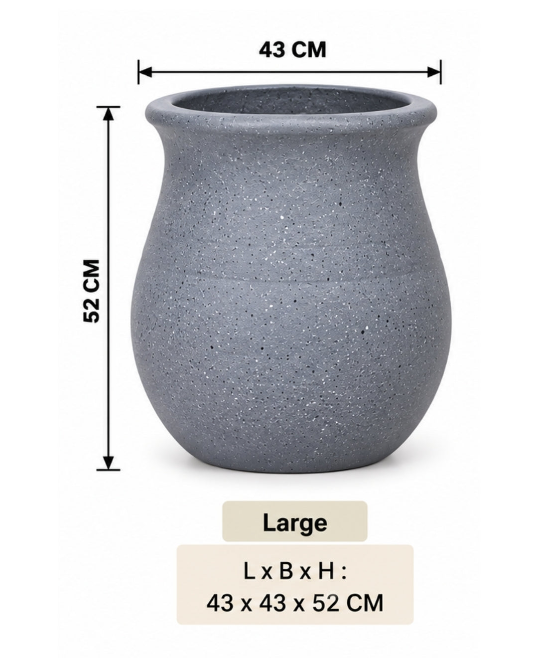 Classic Grey Urn‑Shape Decorative Large Planter