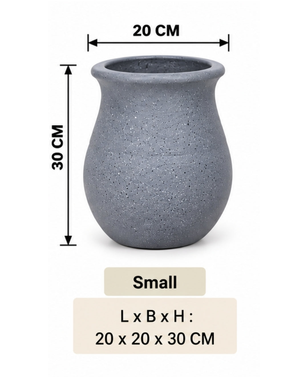 Classic Grey Urn‑Shape Decorative Small Planter