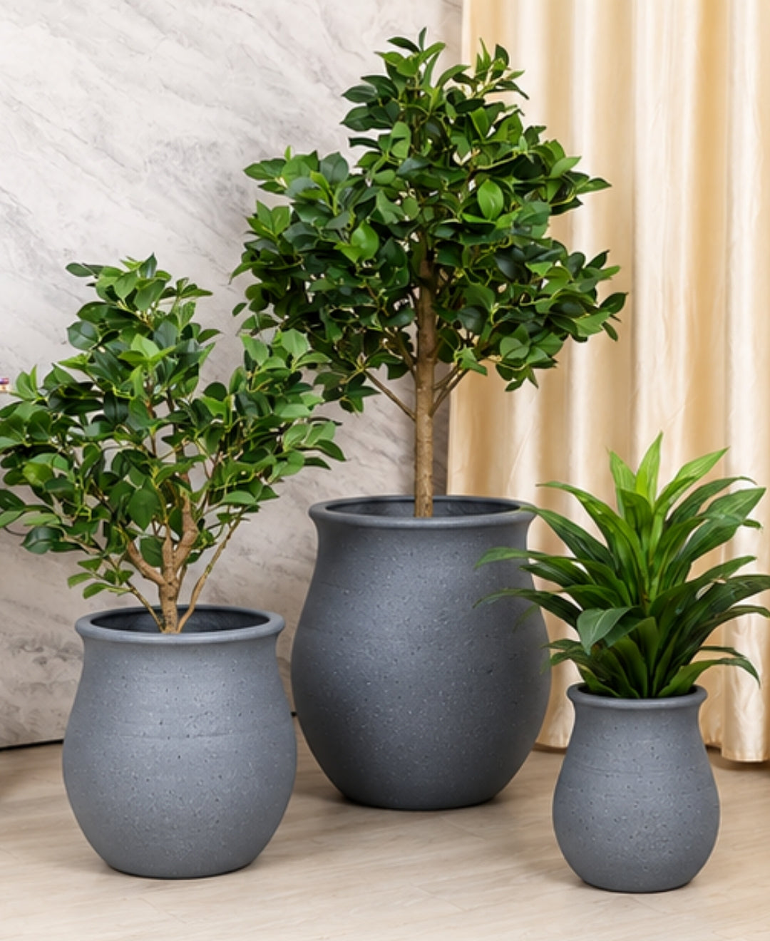 Classic Grey Urn‑Shape Decorative Small Planter