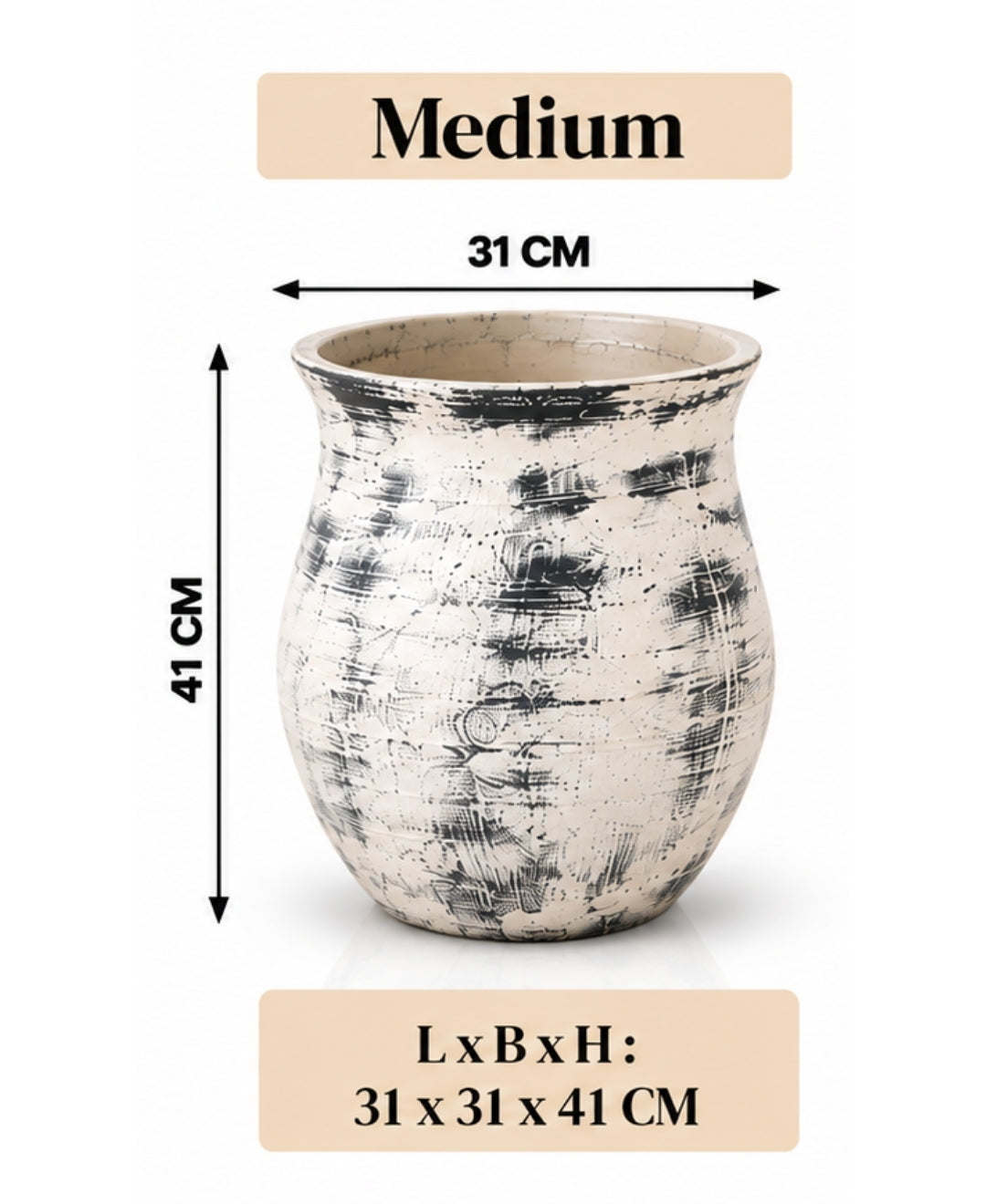 Classic Ivory Urn‑Style Decorative Medium Planter
