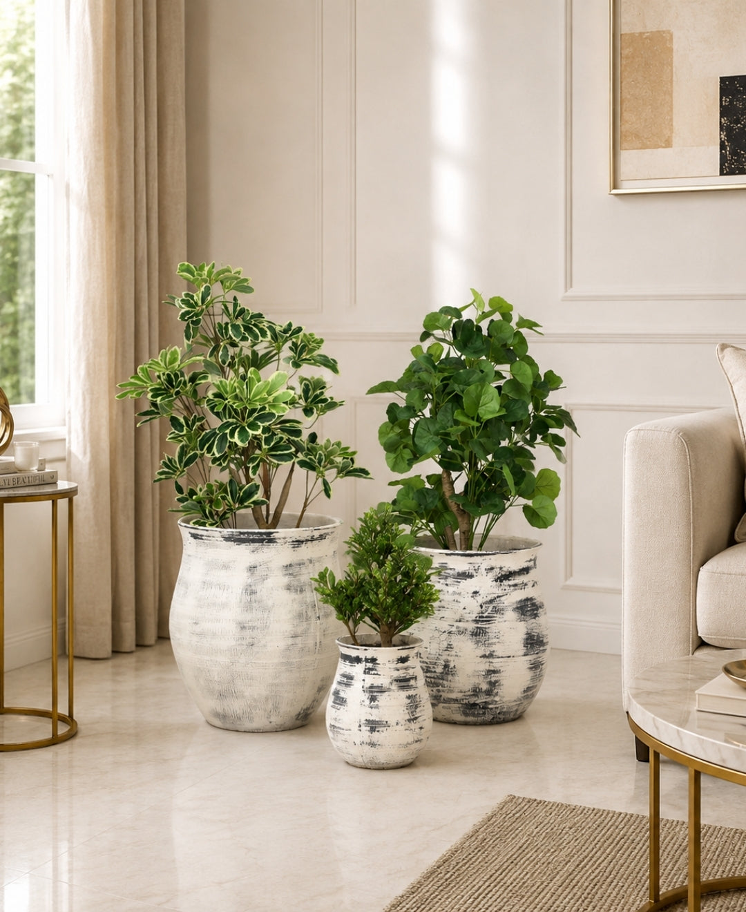 Classic Ivory Urn‑Style Decorative Medium Planter