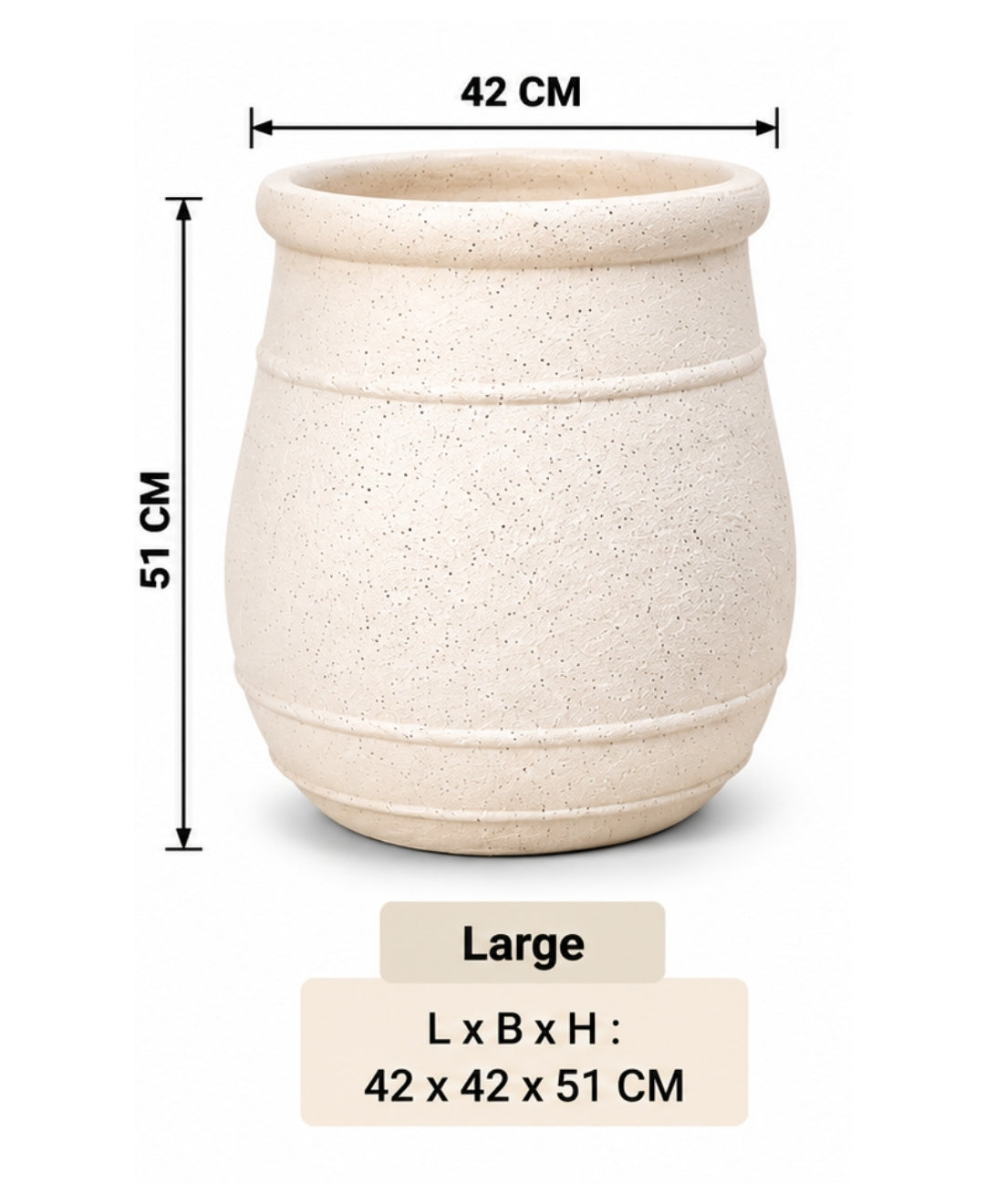 Classic Textured Ivory Decorative Large Planter