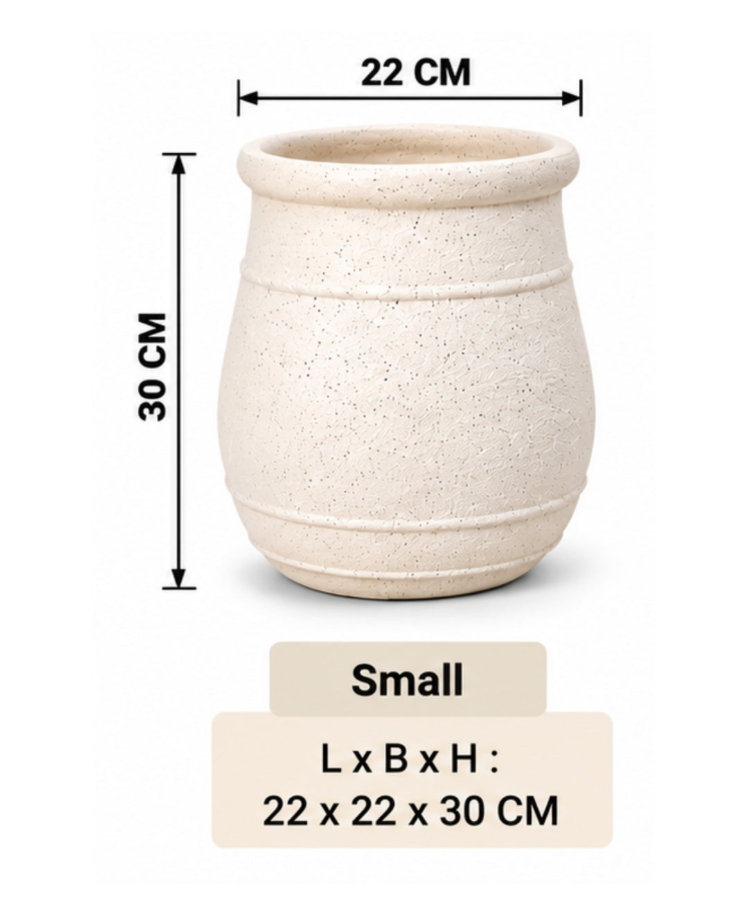 Classic Textured Ivory Decorative Small Planter
