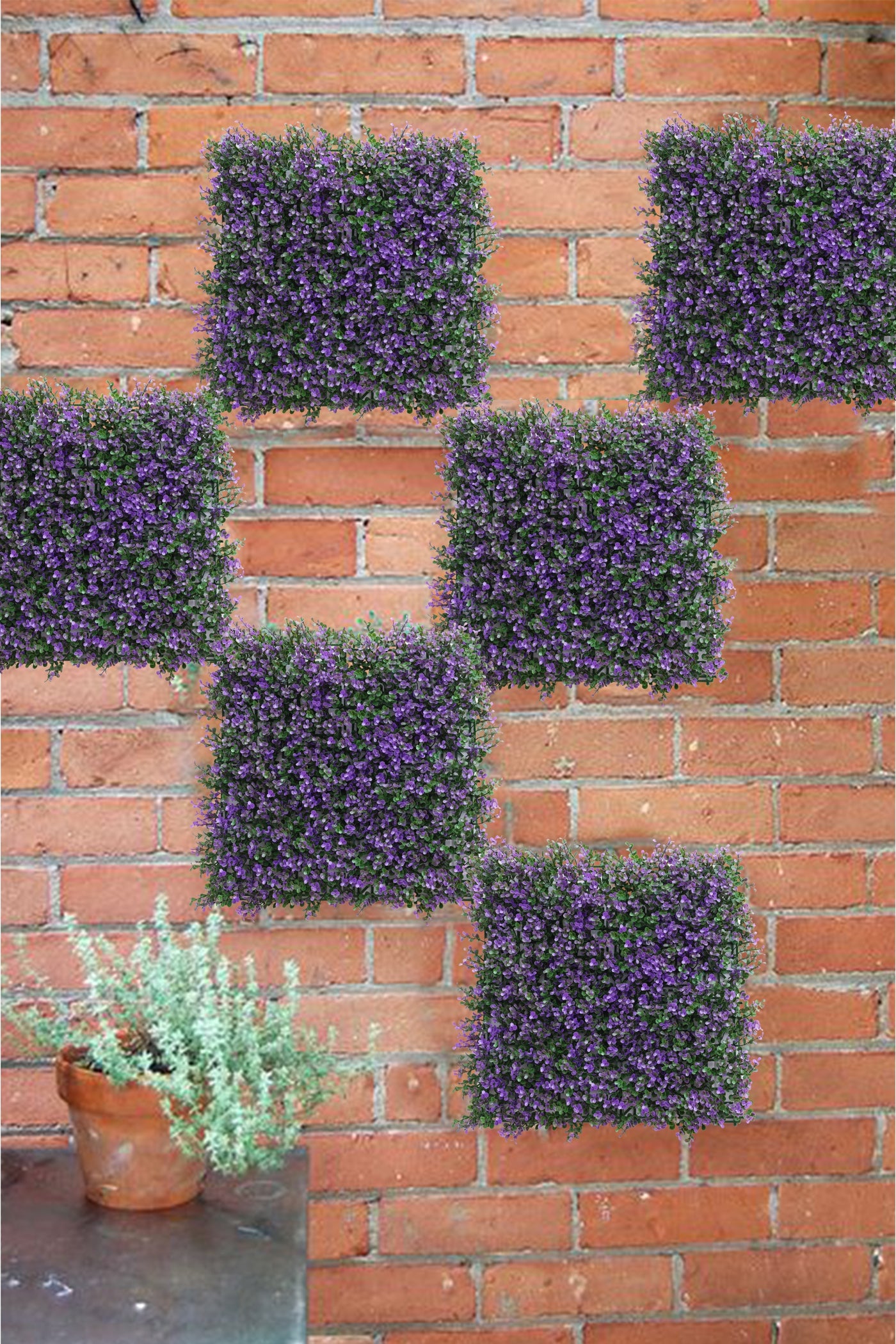 Purple Leaves Artificial Vertical Garden Wall Tile (Pack of 1)