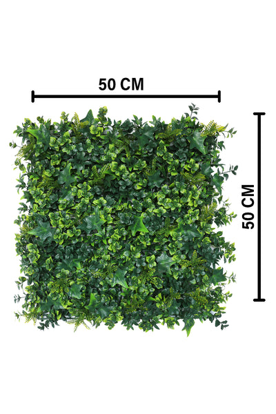 Mixed Ivy Artificial Green Vertical Garden Tiles for Outdoor and Indoor Use (Pack of 1)