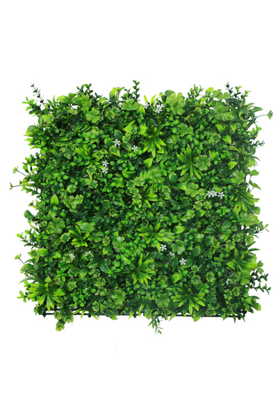 Small White flowers With Green Leaves Vertical Garden Wall Tile (Pack of 1)
