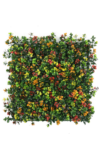 Multicolor Shade Leaves Artificial Vertical Garden Wall Tile (Pack of 1)