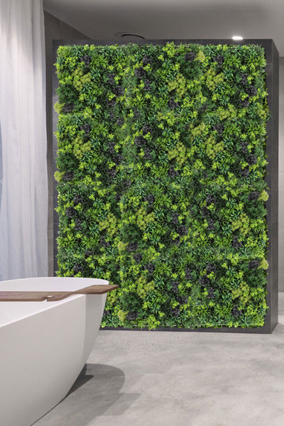 Purple Leaves With Lush Green Vertical Green Garden wall tile (Pack of 1)