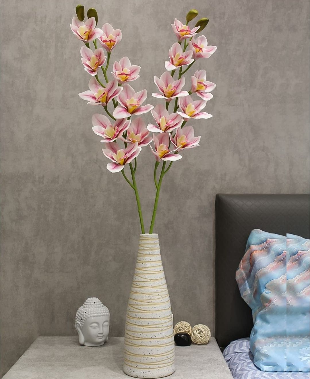 Orchid  Grace Artificial Cymbidium Orchid Stem (Pack Of 4)