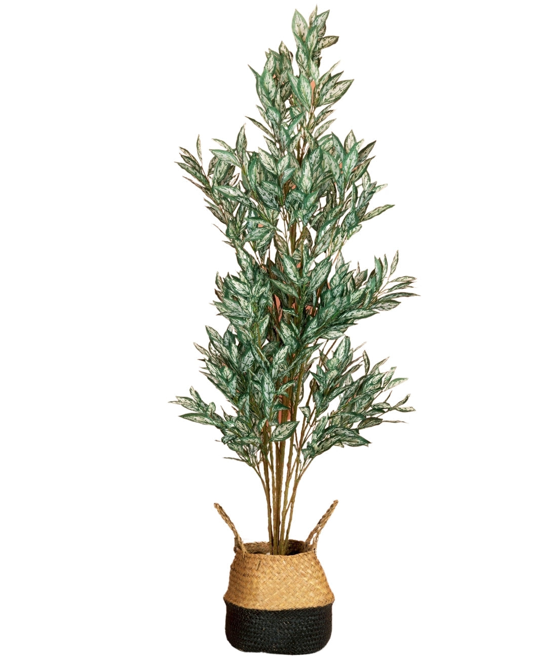 Pollination Premium White Silk King Artificial Plant Without Pot (White)