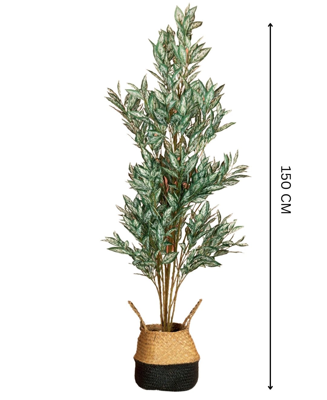 Pollination Premium White Silk King Artificial Plant Without Pot (White)