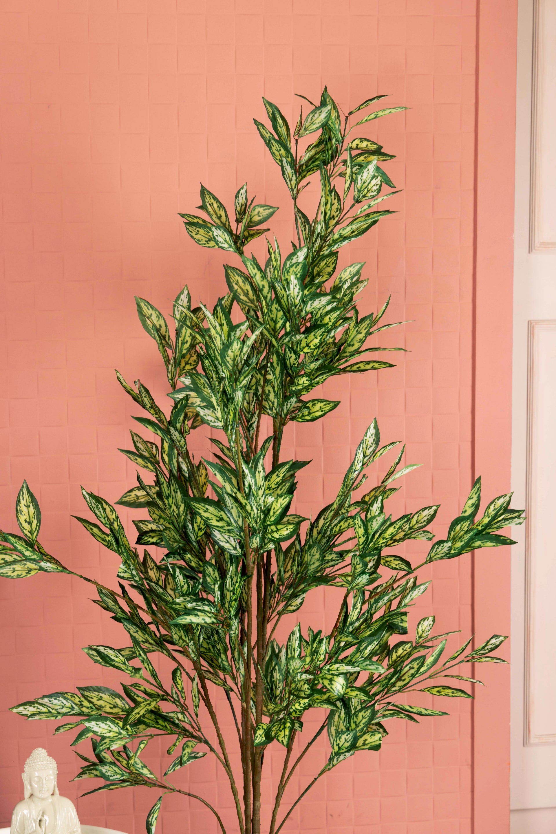 PolliNation Premium White Silk King Artificial Plant Without Pot (Pack of 1) White