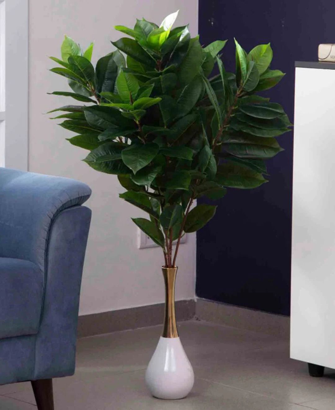 Pollination Tropical Artificial Green Plant With Medium Leaves Without Pot (Petite)