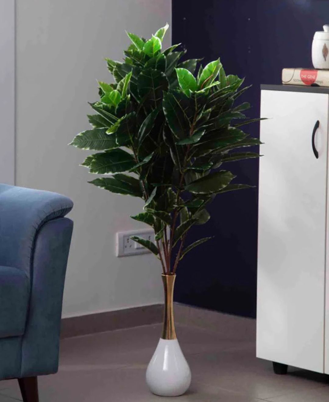 Pollination Tropical Artificial Green Plant With Medium Leaves Without Pot (Petite)