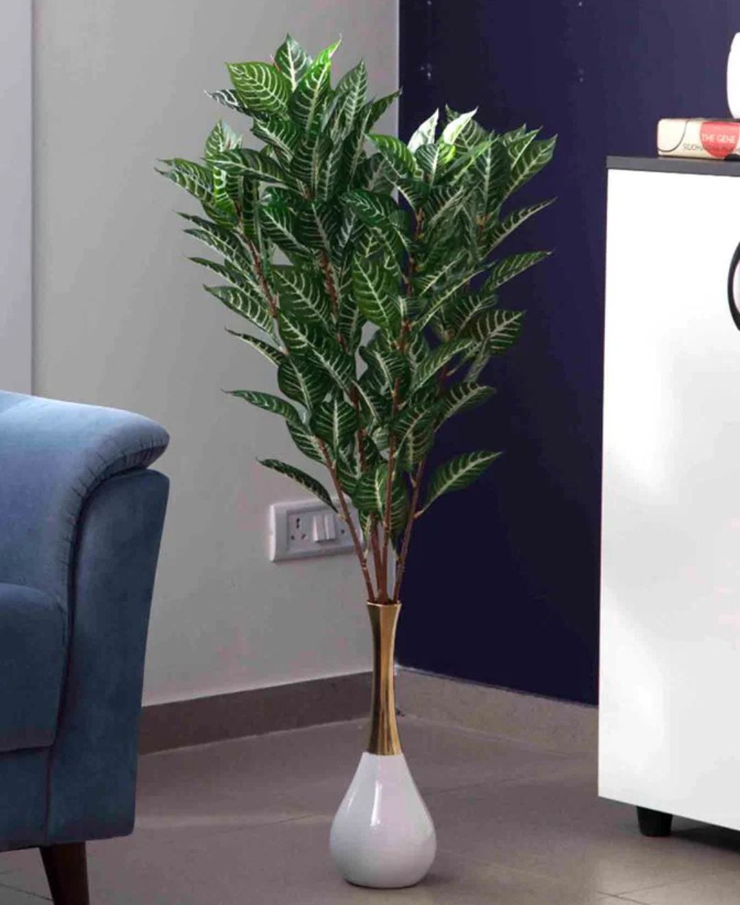 Pollination Tropical Artificial Green Plant With Medium Leaves Without Pot (Petite)