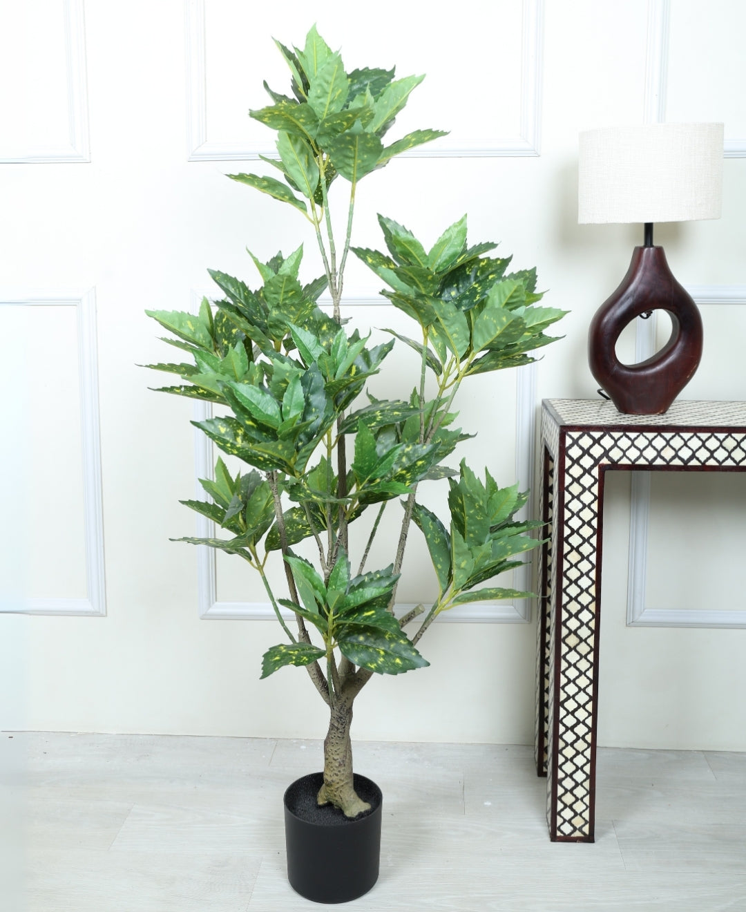 Artificial Aucuba Plant With Pot Lush Green Vibes All Year Round (Medium)