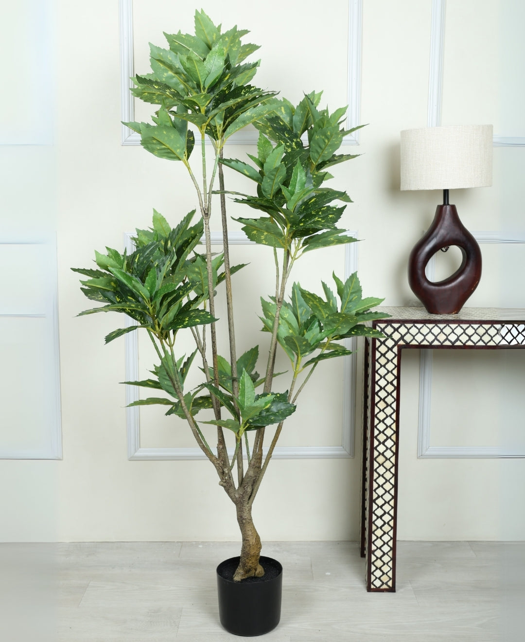 Artificial Aucuba Plant With Pot Lush Green Vibes All Year Round (Tall)
