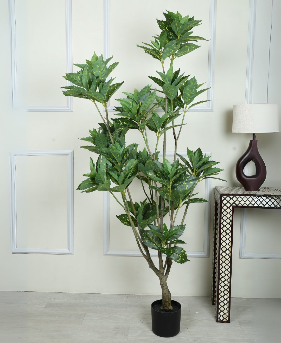 Artificial Aucuba Plant With Pot Lush Green Vibes All Year Round (Grande)
