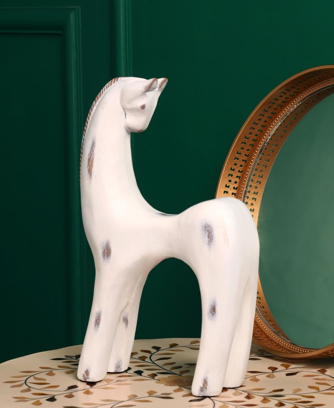 Backward-Gazing Horse Resin Artifact