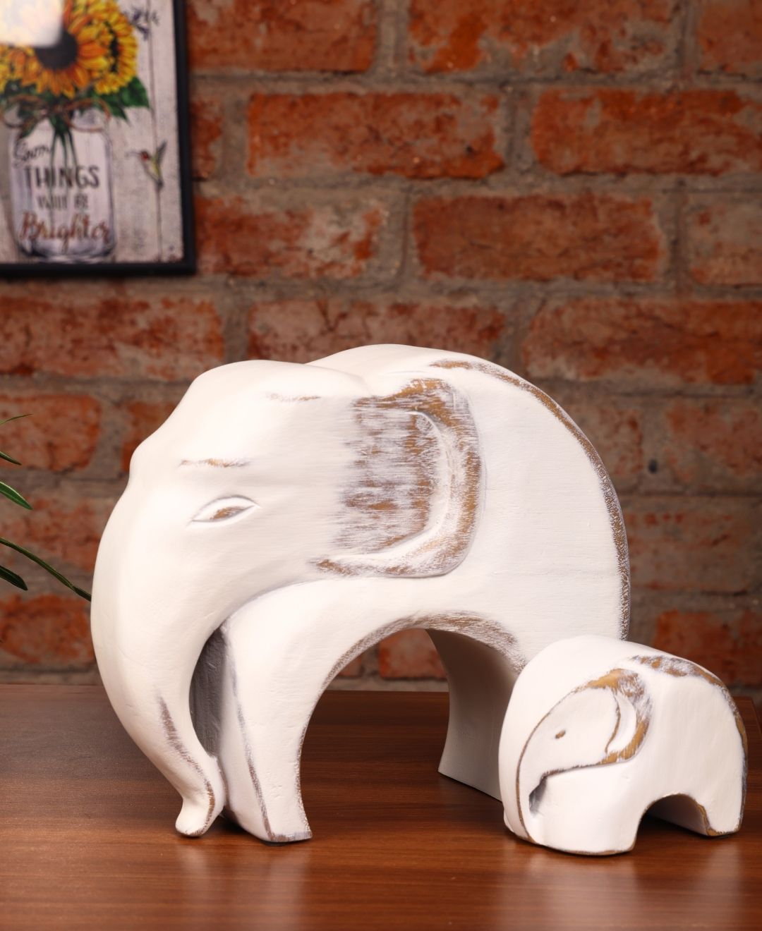 Mother And Baby Elephant Showpiece Set