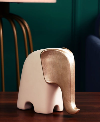 Gold-Faced Elephant Resin Artefact
