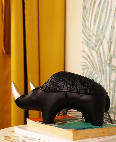 Golden Rhino Resin Artifact