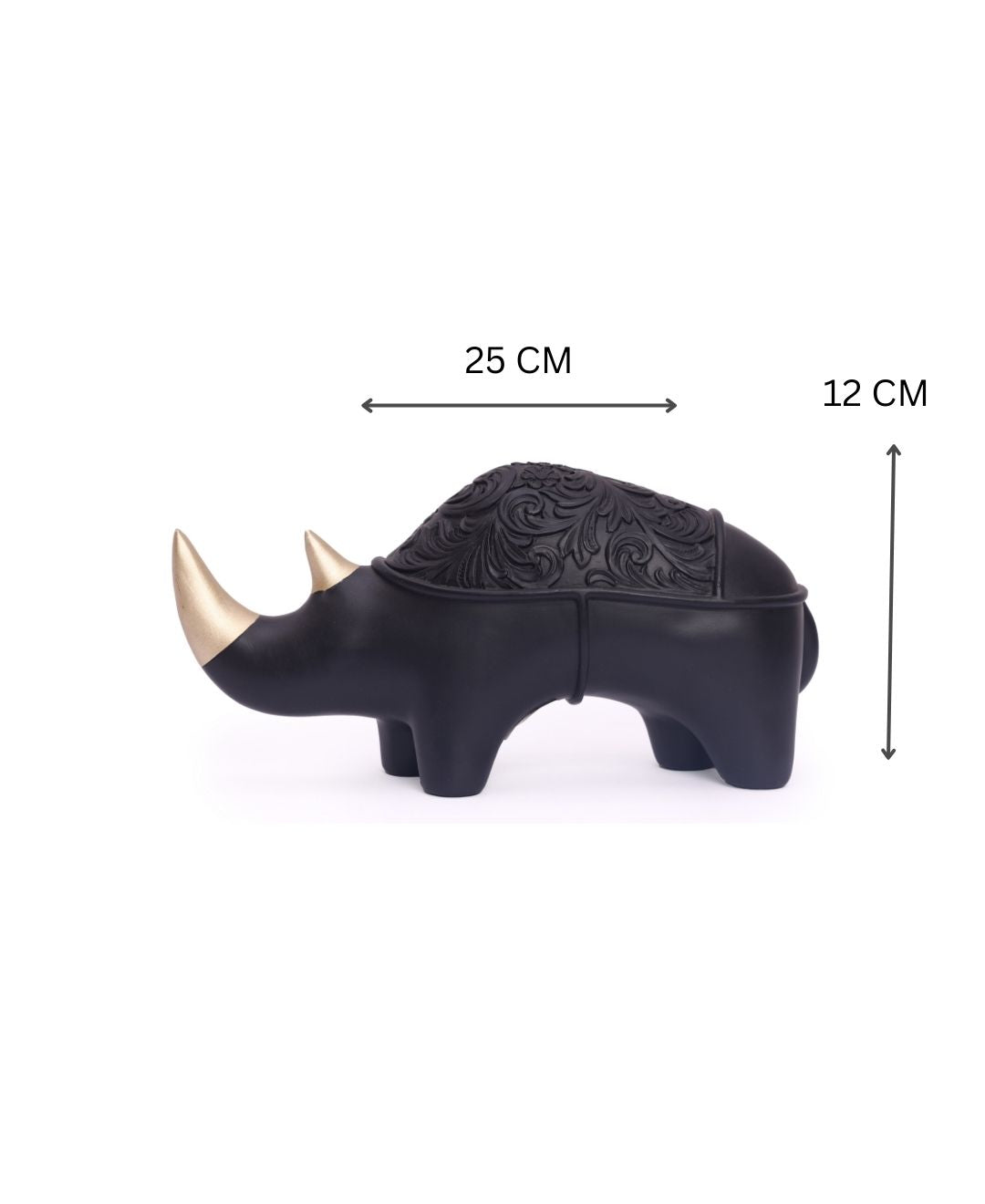 Golden Rhino Resin Artifact