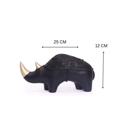 Golden Rhino Resin Artifact