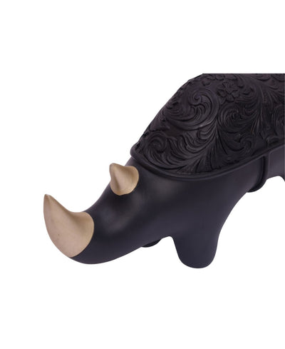 Golden Rhino Resin Artifact