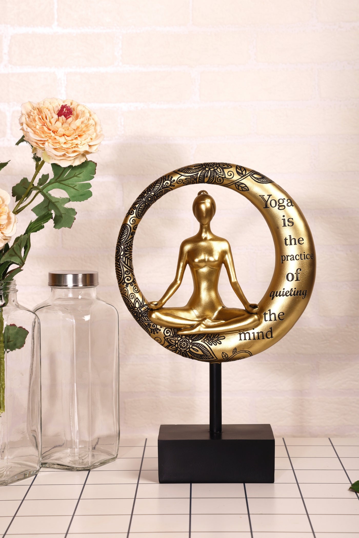 Modern Abstract Art Resin  Meditation  Yoga Pose lady Statue for your home or office decor