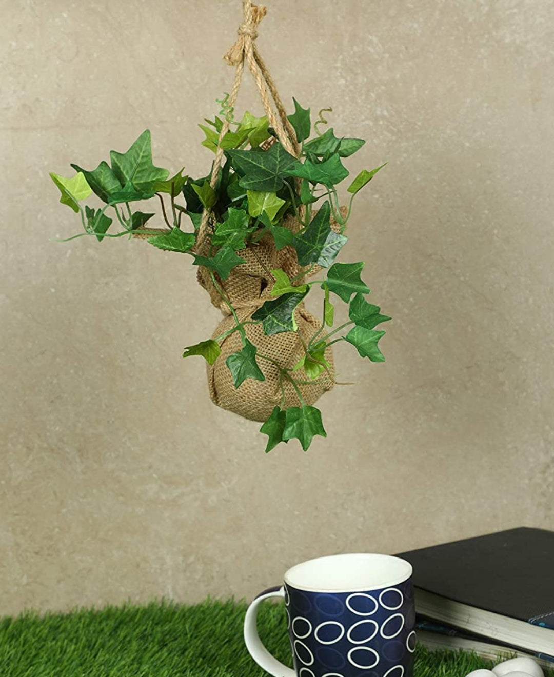 Hanging Ivy Creeper In Jute Bag Elegance That Elevates Your Space
