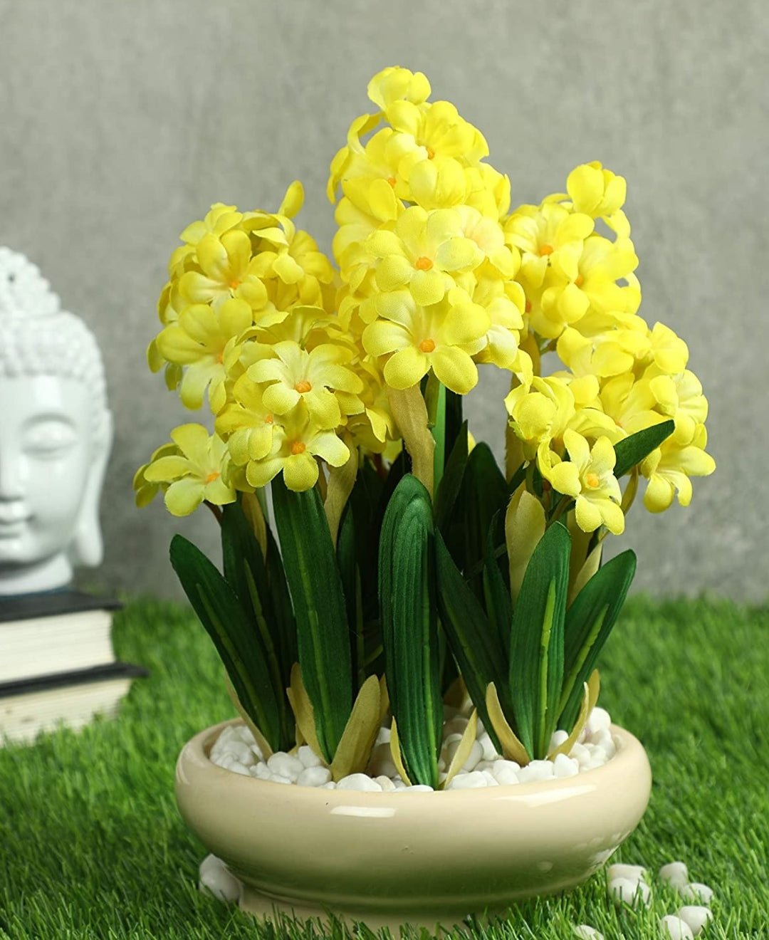 Tranquil Charm Vibrant Artificial Bonsai In Ceramic Vase