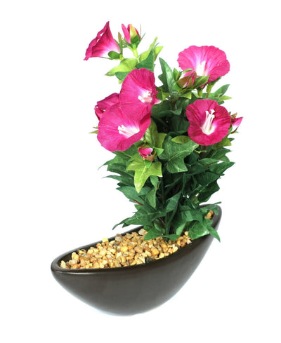 Everlasting Elegance Artificial Morning Glory Bonsai In Ceramic Vase