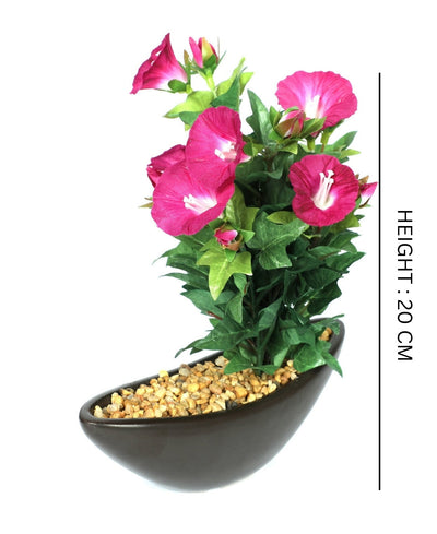 Everlasting Elegance Artificial Morning Glory Bonsai In Ceramic Vase