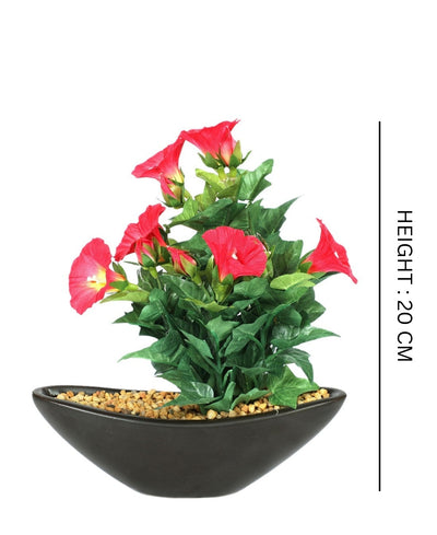 Everlasting Elegance Artificial Morning Glory Bonsai In Ceramic Vase